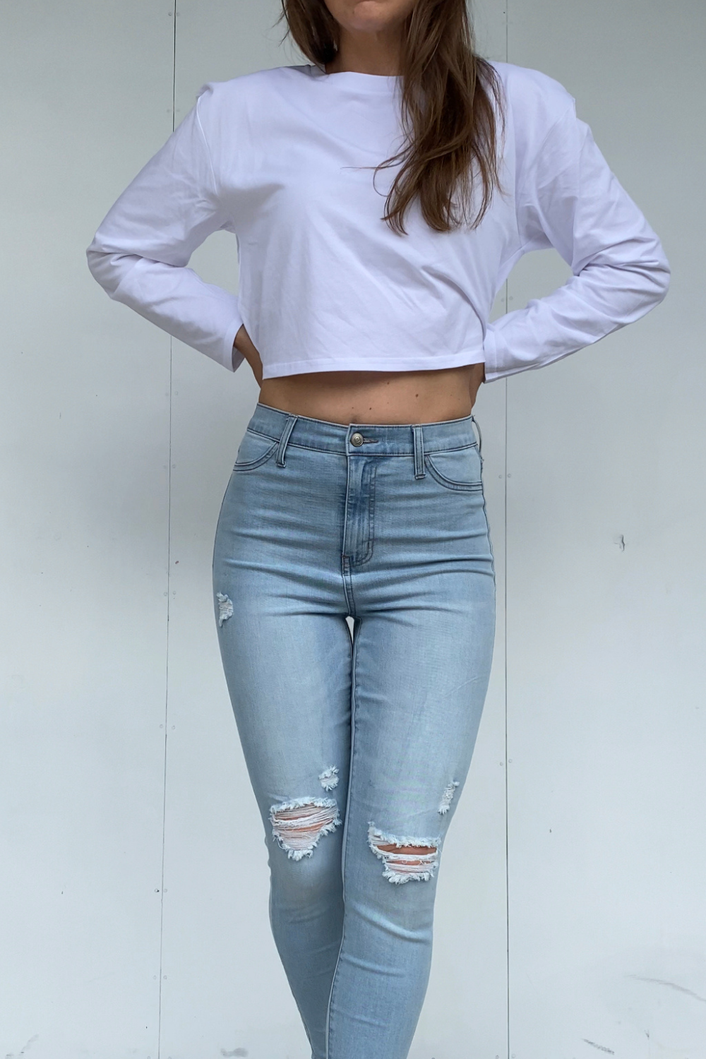 Distressed Denim Jeans - Her Crew
